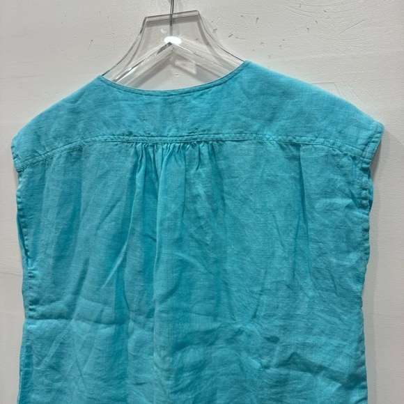 Fabulous! Light Blue Linen Loose Boxy Fit Shirt Medium Made In India - Picture 6 of 6